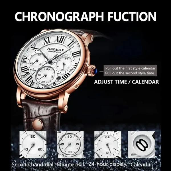 Elegant-mens-watches.webp POEDAGAR 986 Men's Classic Chronograph Watch