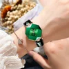 POEDAGAR 005 Octagonal Green Dial Watch with Diamond Accents