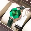 POEDAGAR 005 Octagonal Green Dial Watch with Diamond Accents