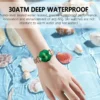 POEDAGAR 005 Octagonal Green Dial Watch with Diamond Accents