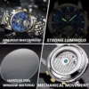 POEDAGAR 1408 Skeleton Automatic Two-Tone Men's Watch
