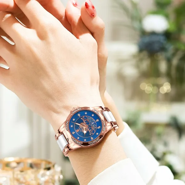 POEDAGAR 362 Elegant Ceramic Bracelet Women's Watch