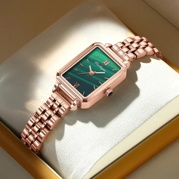 POEDAGAR 622 Unique Octagonal Jade Green Dial Watch