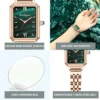 POEDAGAR 622 Unique Octagonal Jade Green Dial Watch