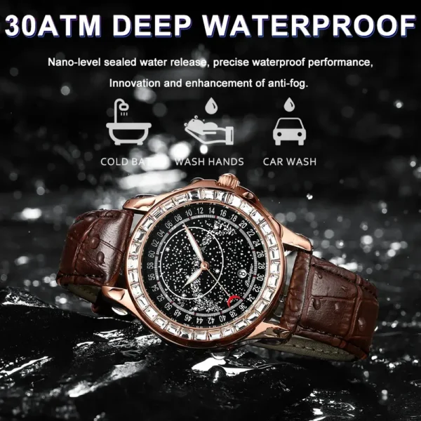 POEDAGAR 625 Starry Sky Dial Men's Watch
