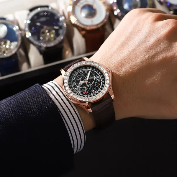 POEDAGAR 625 Starry Sky Dial Men's Watch