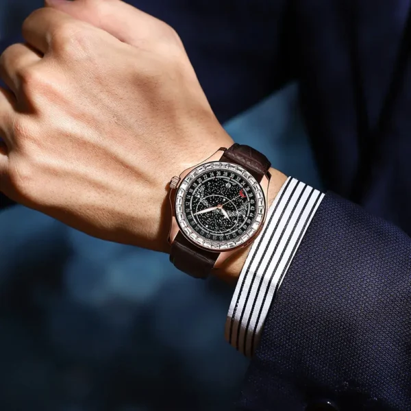 POEDAGAR 625 Starry Sky Dial Men's Watch