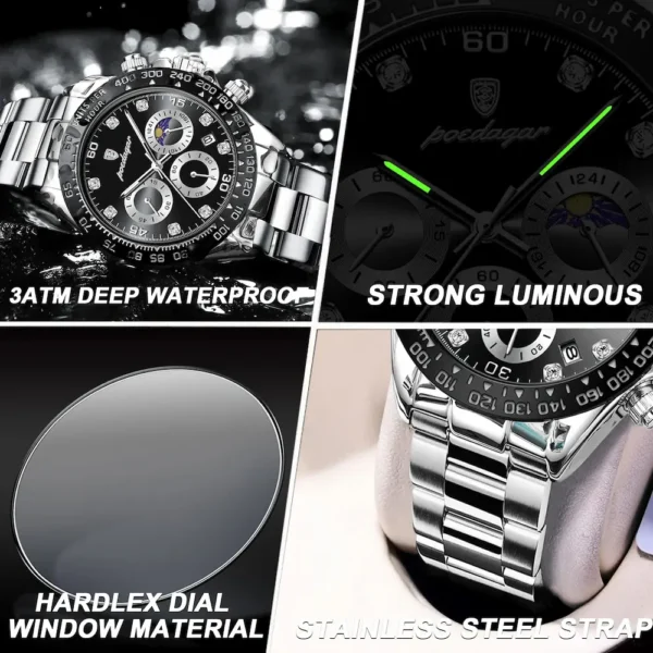 POEDAGAR 629 Sporty Chronograph Watch