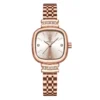 POEDAGAR 710 Women's Square Watch with Diamond Accents