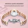 POEDAGAR 710 Women's Square Watch with Diamond Accents