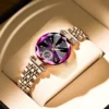 POEDAGAR 719 Women's Faceted Watch with Diamond Accent