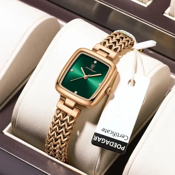 POEDAGAR 768 Rose Gold Watch with Diamond Accents