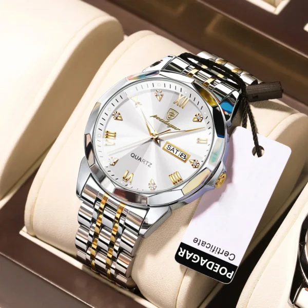 POEDAGAR 810 Stylish Men's Two-Tone Watch