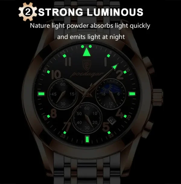 POEDAGAR 816 Stylish Chronograph Watch for Men