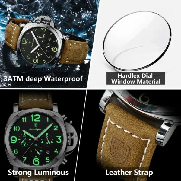 POEDAGAR-859-Quartz-Chronograph-Watch.webp POEDAGAR 859 Sporty Chronograph Leather Strap Watch