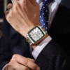 POEDAGAR 866 Chronograph Square Men's Watch