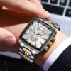 POEDAGAR 866 Chronograph Square Men's Watch