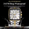 POEDAGAR 866 Chronograph Square Men's Watch