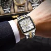 POEDAGAR 866 Chronograph Square Men's Watch