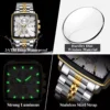 POEDAGAR 866 Chronograph Square Men's Watch