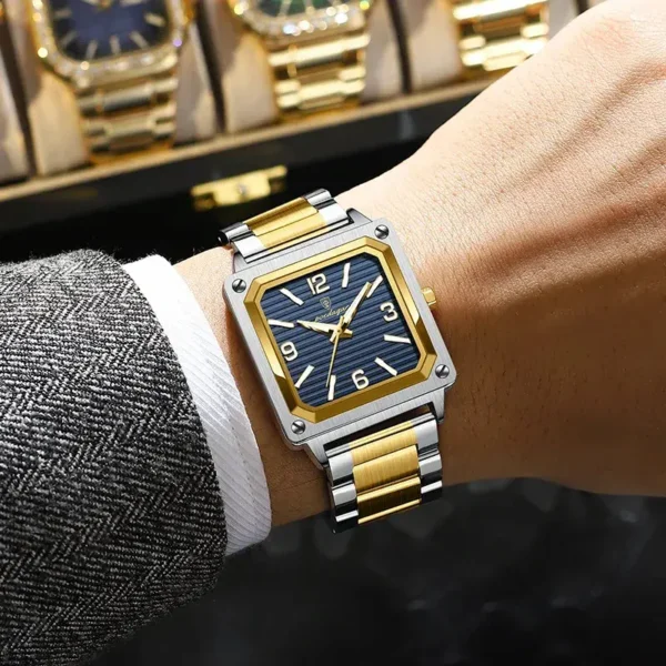 POEDAGAR 870 Modern Square Luminous Men's Watch