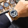 POEDAGAR-921-Chronograph-watch.webp POEDAGAR 921 Casual Leather Strap Men's Watch