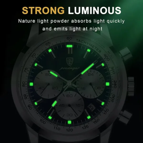 POEDAGAR-921-Luminous-Mens-Wristwatch.webp POEDAGAR 921 Casual Leather Strap Men's Watch