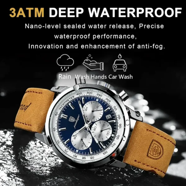 POEDAGAR-921-Quartz-Wristwatches.webp POEDAGAR 921 Casual Leather Strap Men's Watch