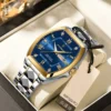 POEDAGAR 958 Tonneau Stainless Steel Men's Watch