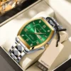 POEDAGAR 958 Tonneau Stainless Steel Men's Watch