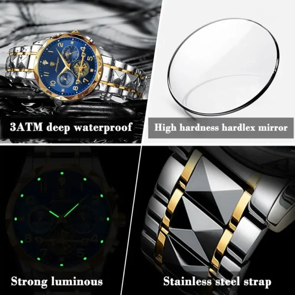 POEDAGAR 972 Men's Stainless Steel Analog Watch