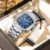 POEDAGAR 975 Modern Square Watch with Diamond Bezel