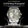 POEDAGAR 978 Men's Two-Tone Watch with Date and Day Display