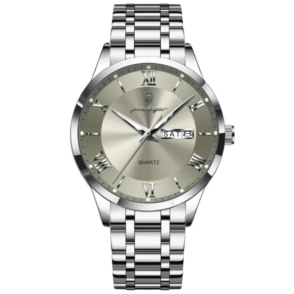 POEDAGAR 978 Men's Two-Tone Watch with Date and Day Display