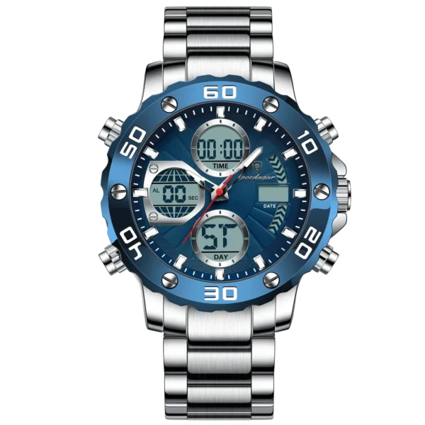 POEDAGAR E102 Analog Digital Luminous Men's Casual Watch