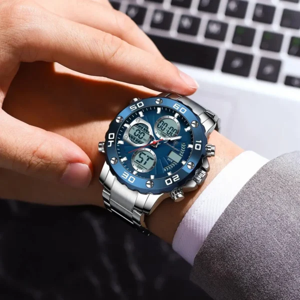 POEDAGAR E102 Analog Digital Luminous Men's Casual Watch