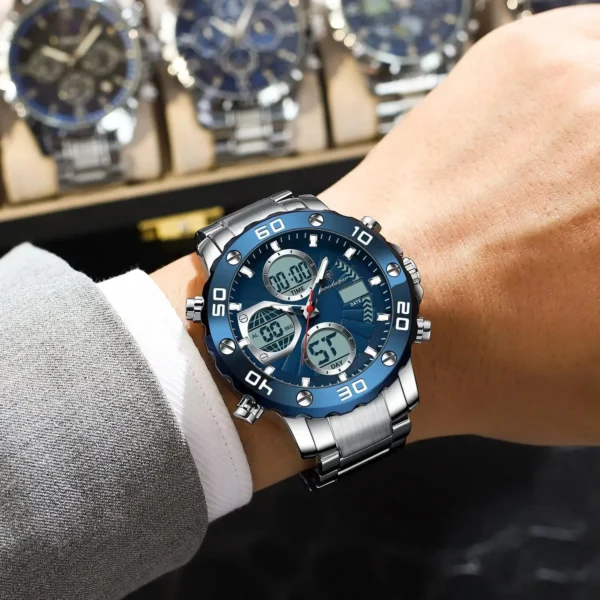 POEDAGAR E102 Analog Digital Luminous Men's Casual Watch